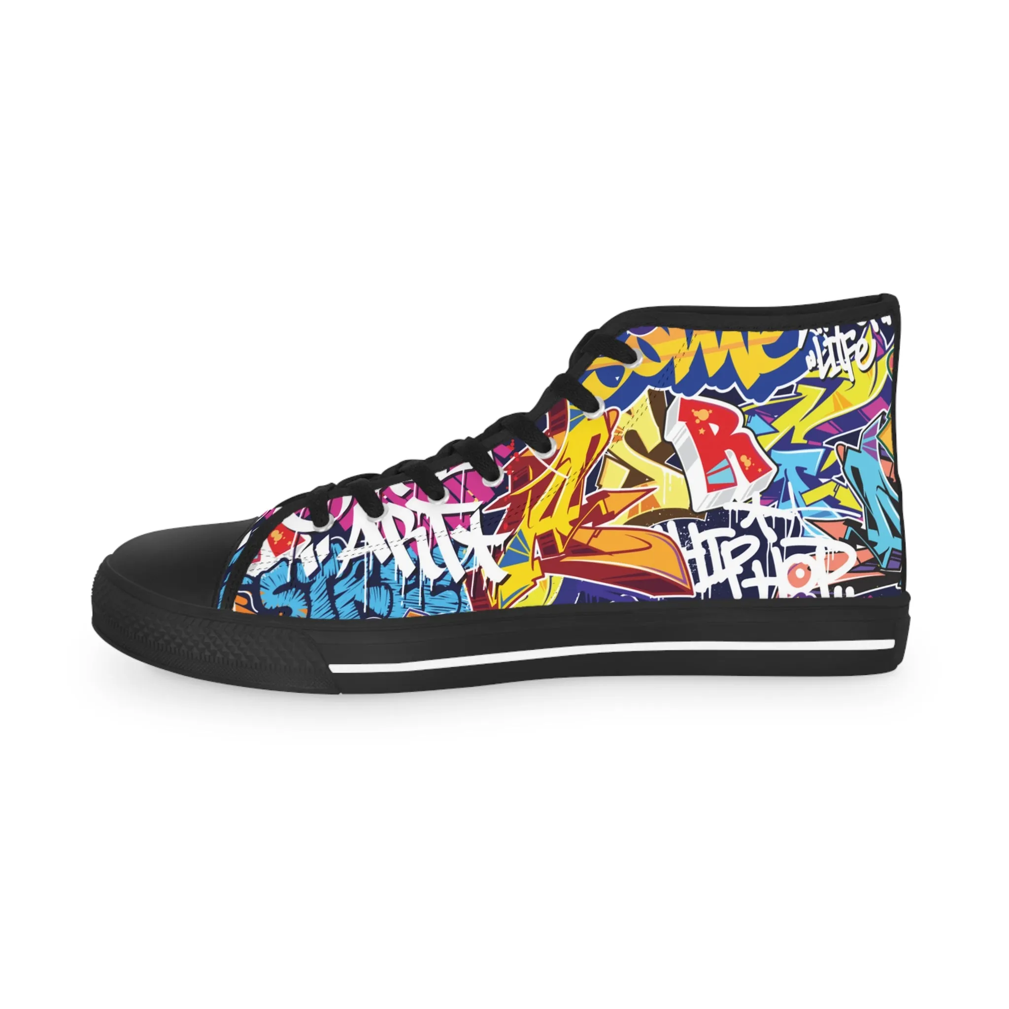 Graffiti Groove - Men's High-Top Sneakers