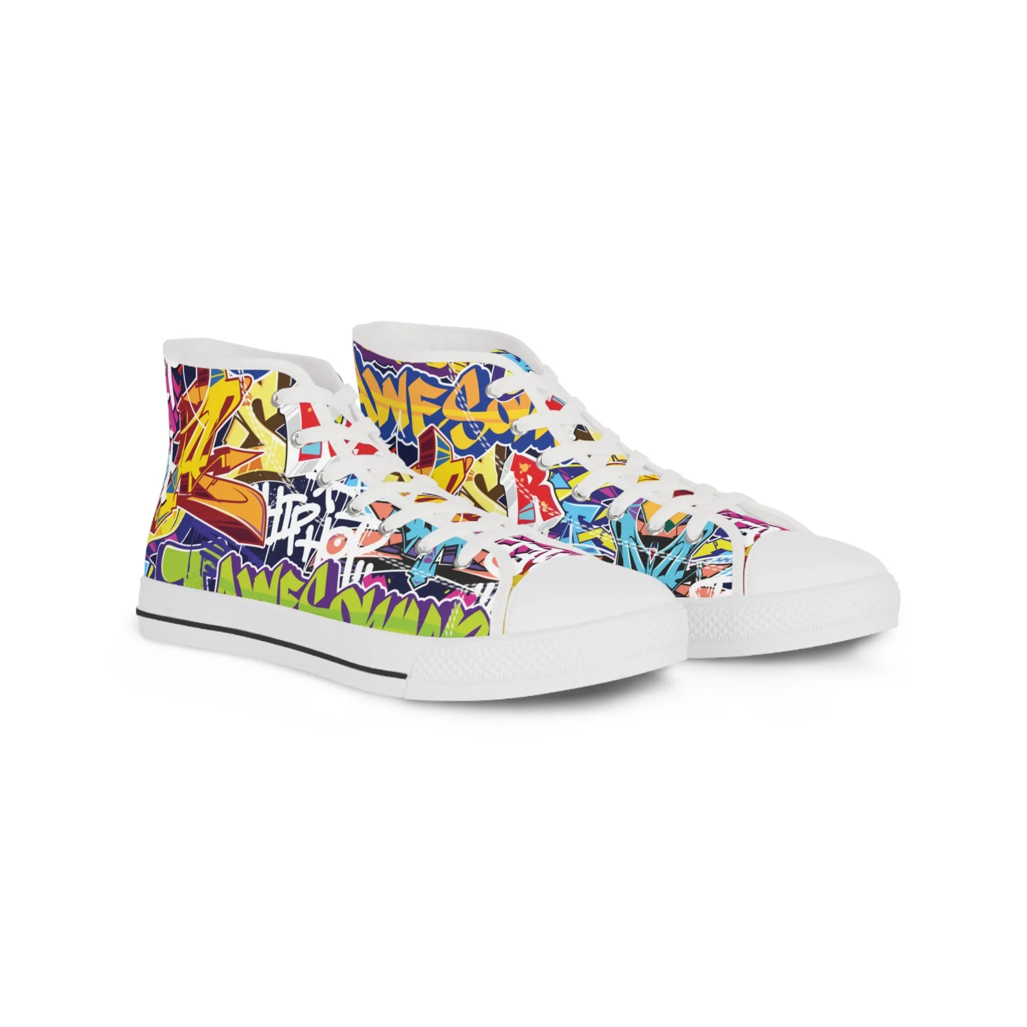 Graffiti Groove - Men's High-Top Sneakers