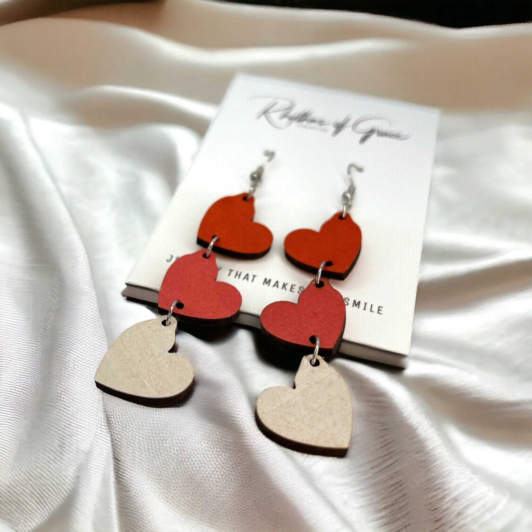 Happy Valentine’s Day Earrings - Red Heart, Heart Earrings, Valentine’s Earrings, Valentine Gift, Love Earrings, Heart Accessories, XOXO