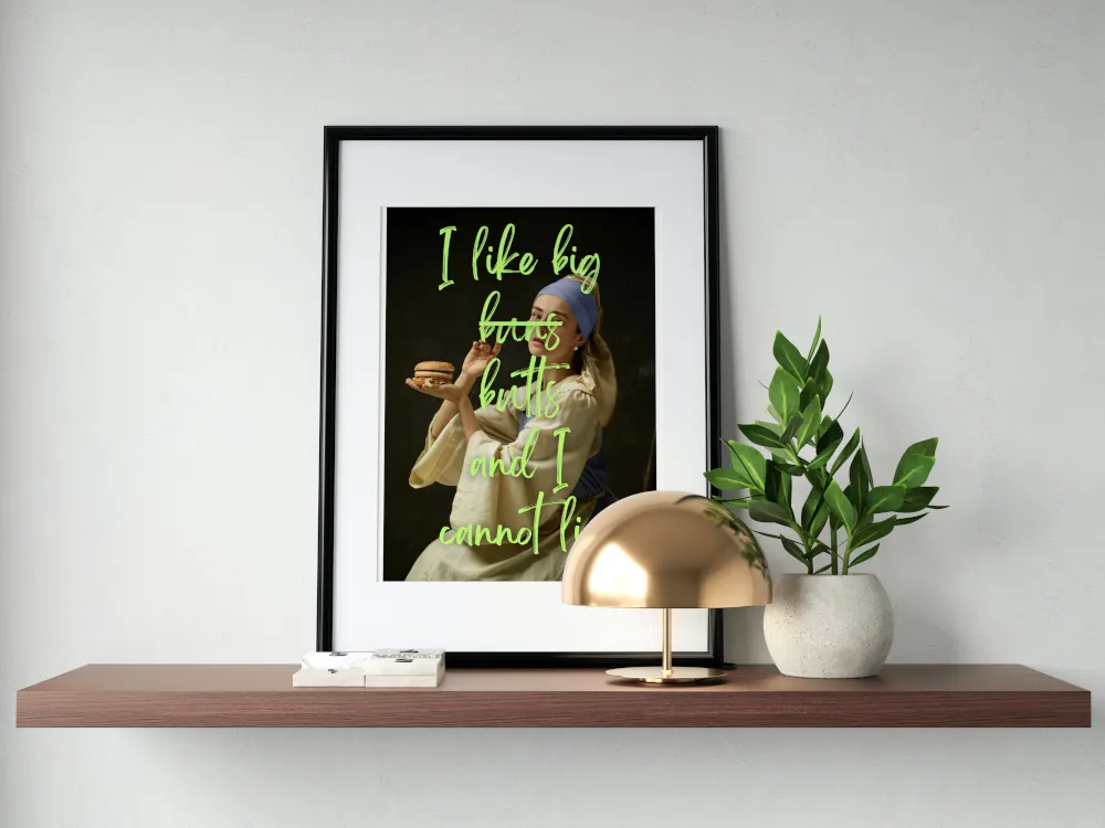 I Like Big Buns Altered Art Graffiti Print INSTANT DOWNLOAD Art Print, Urban Wall Art, Funny Quote, Renaissance Graffiti Art, Hip Hop Wall Art, Pop Culture