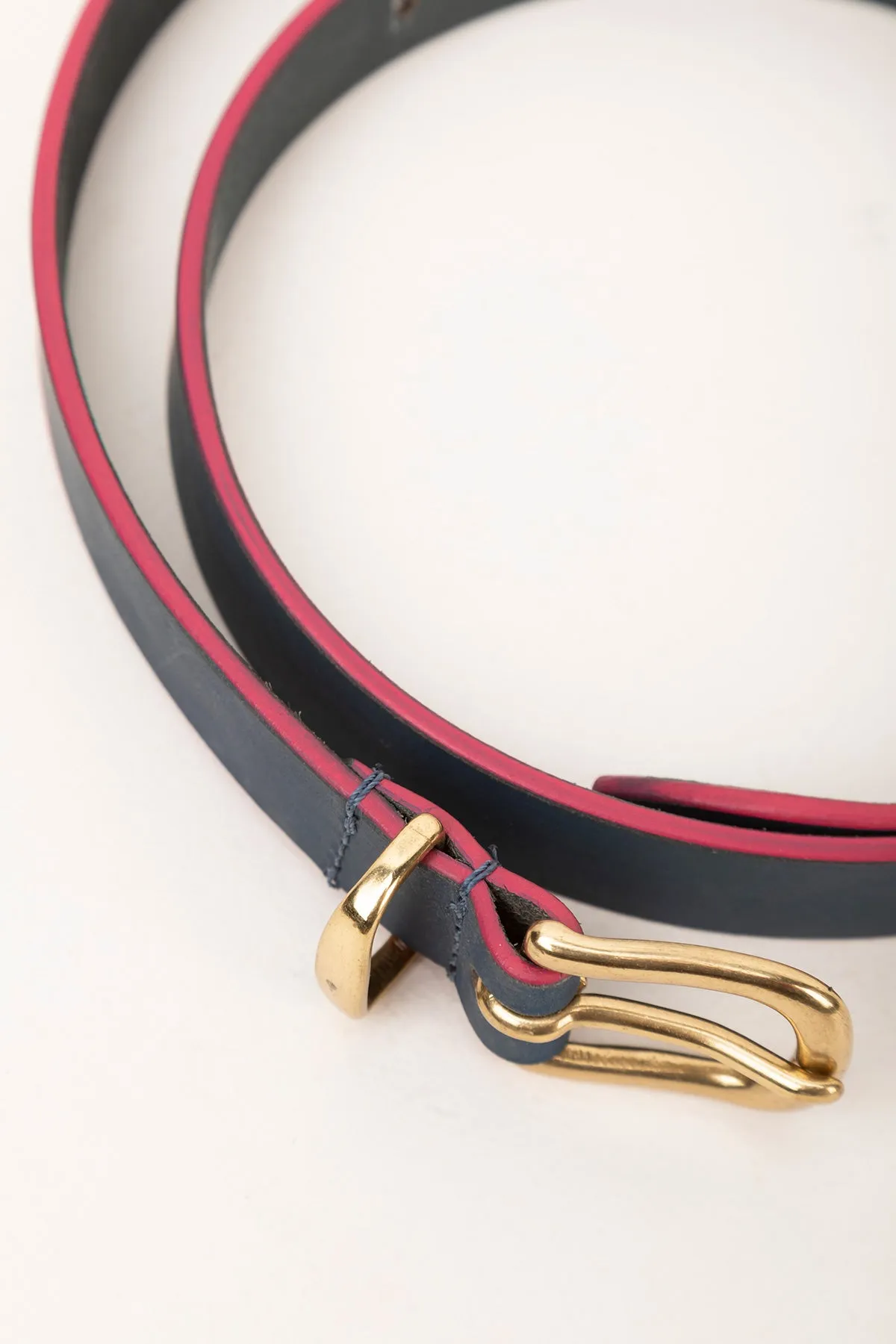 Ladies Painted Edge Leather Belt