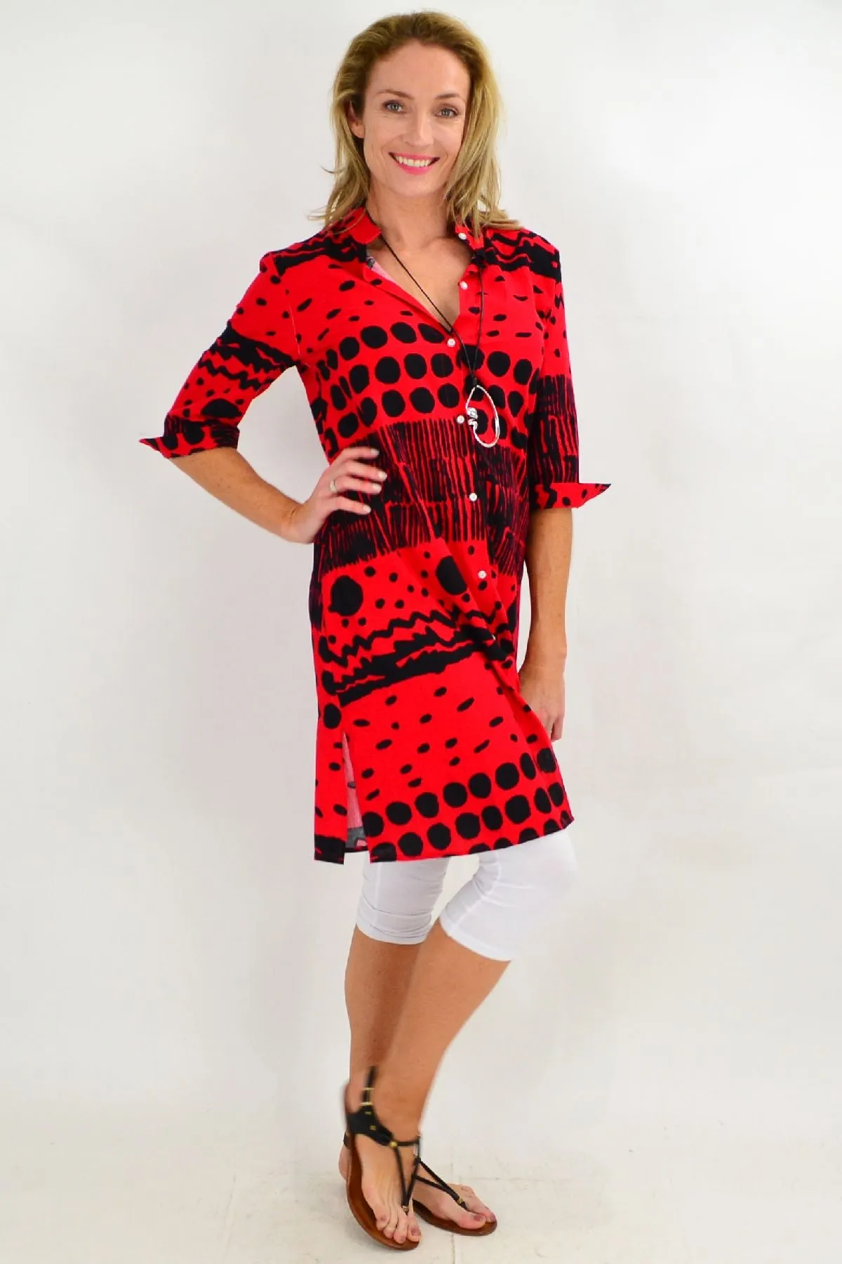 Lady Bug Shirt Tunic Dress