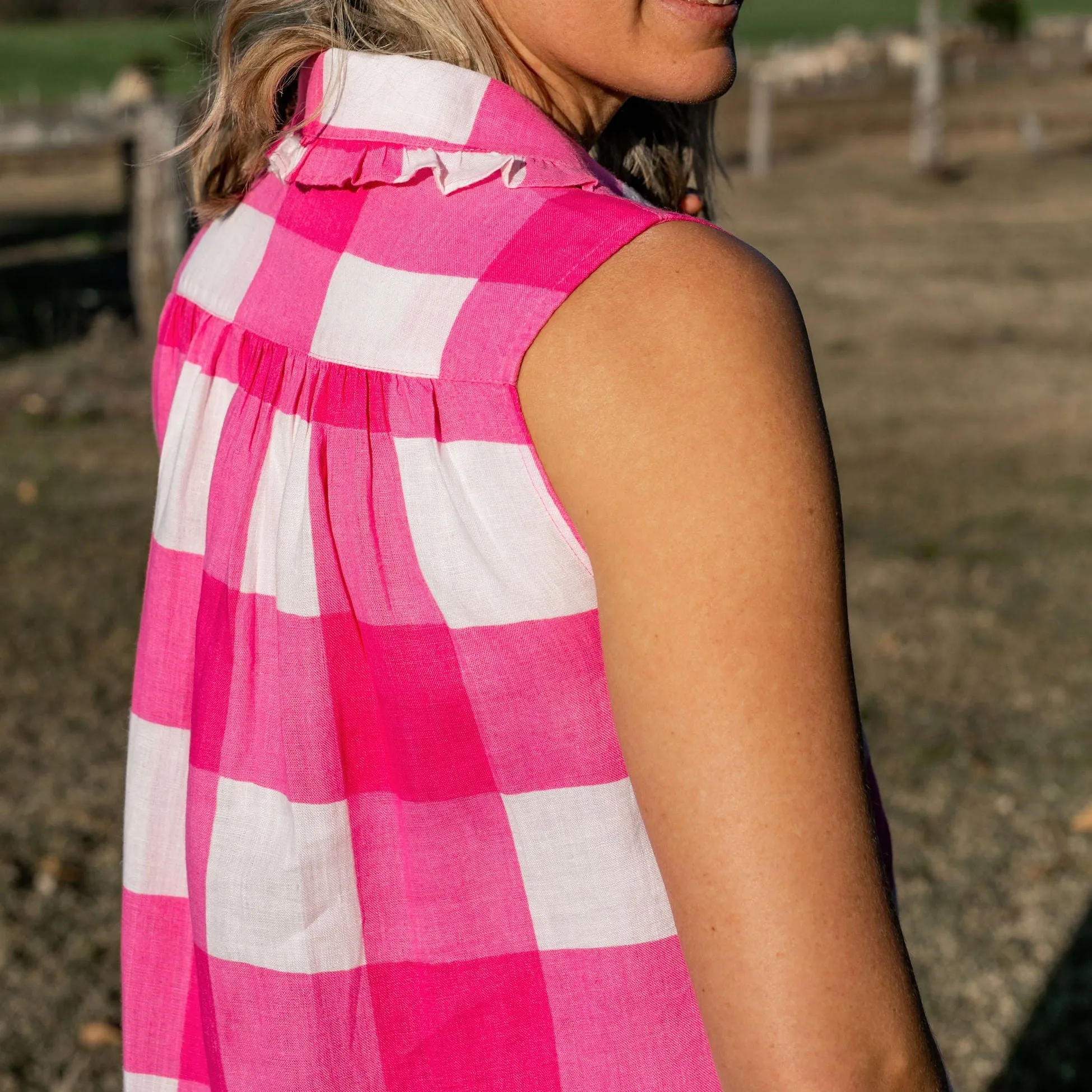 Large Pink Check Dress