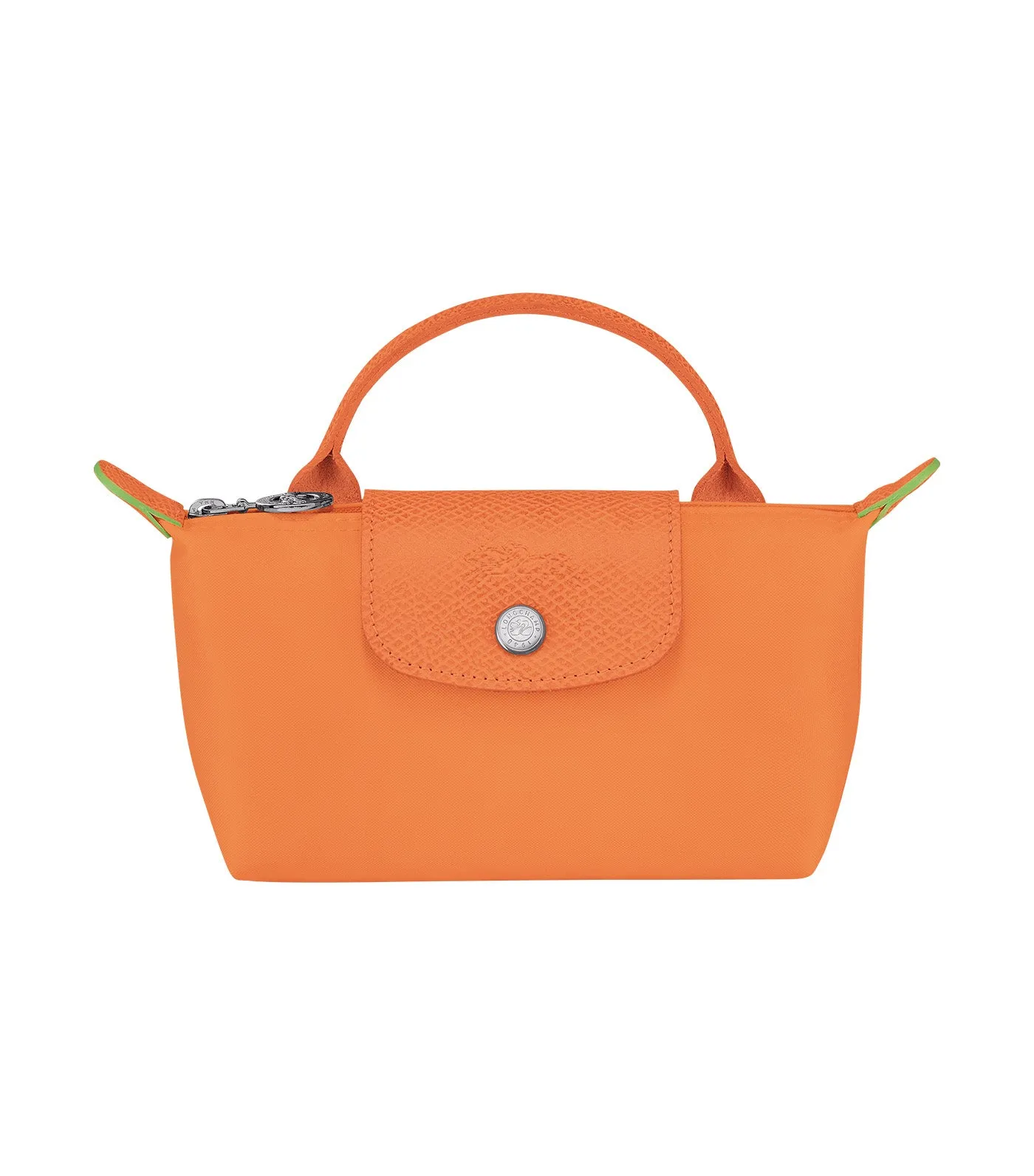 Le Pliage Green Pouch with Handle Orange