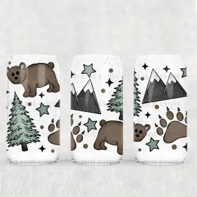 Libbey Can Wrap 16oz -  Ink Transfers | Brown Bear