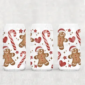 Libbey Can Wrap 16oz -  Ink Transfers | Christmas Gingerbread