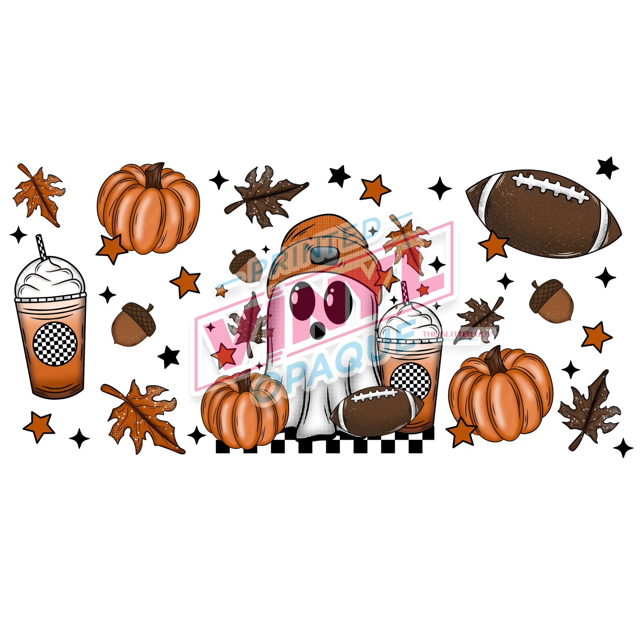 Libbey Can Wrap 16oz -  Ink Transfers | Football Ghostie