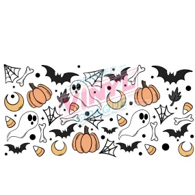 Libbey Can Wrap 16oz -  Ink Transfers | Halloween Ghosts