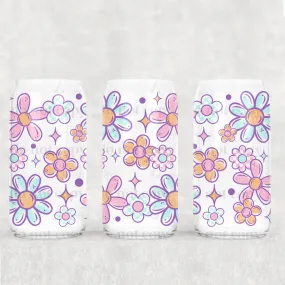 Libbey Can Wrap 16oz -  Ink Transfers | Retro Flowers