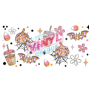 Libbey Can Wrap 16oz -  Ink Transfers | Retro Halloween