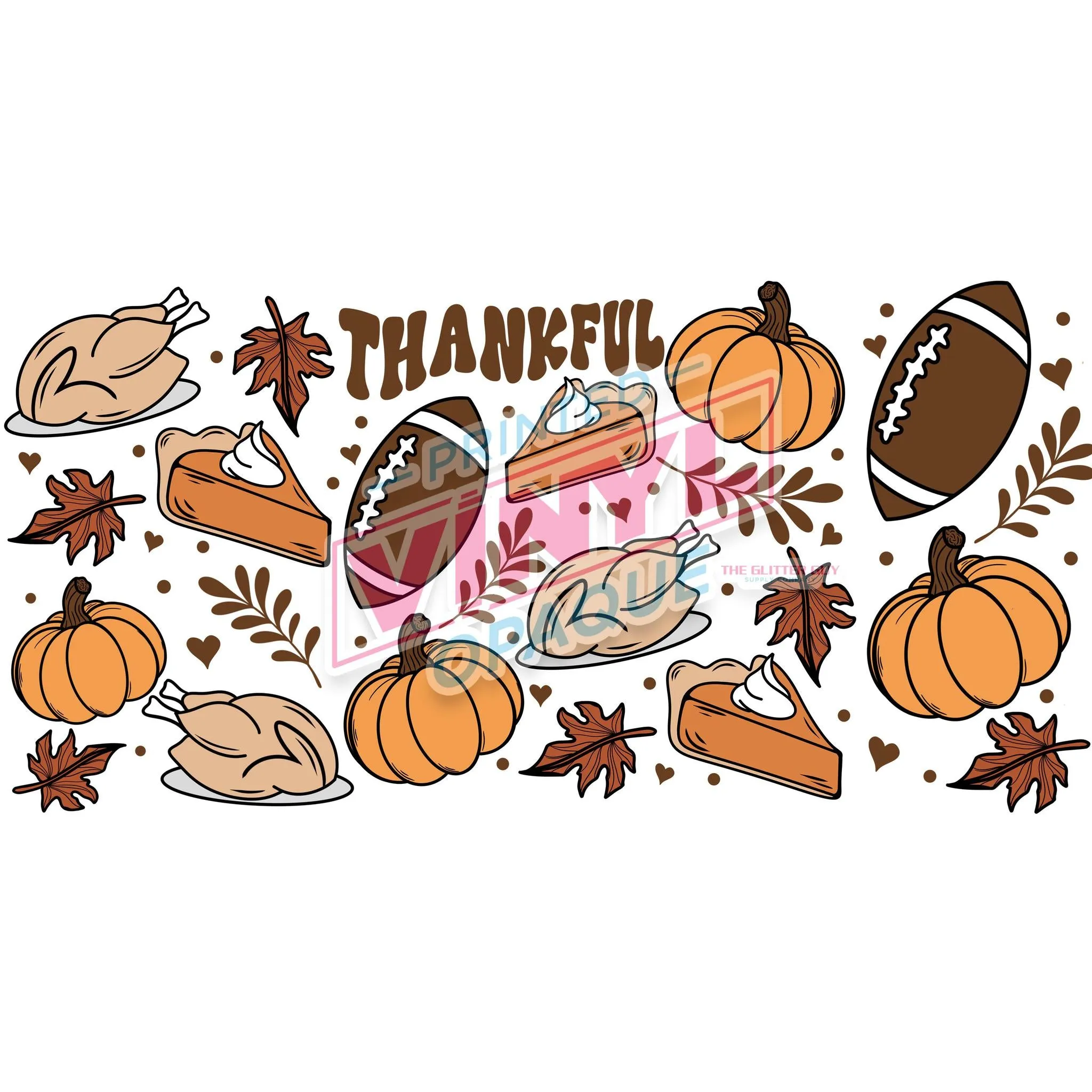 Libbey Can Wrap 16oz -  Ink Transfers | Thankful