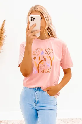 Magnolia Printed Tee Dusty Pink