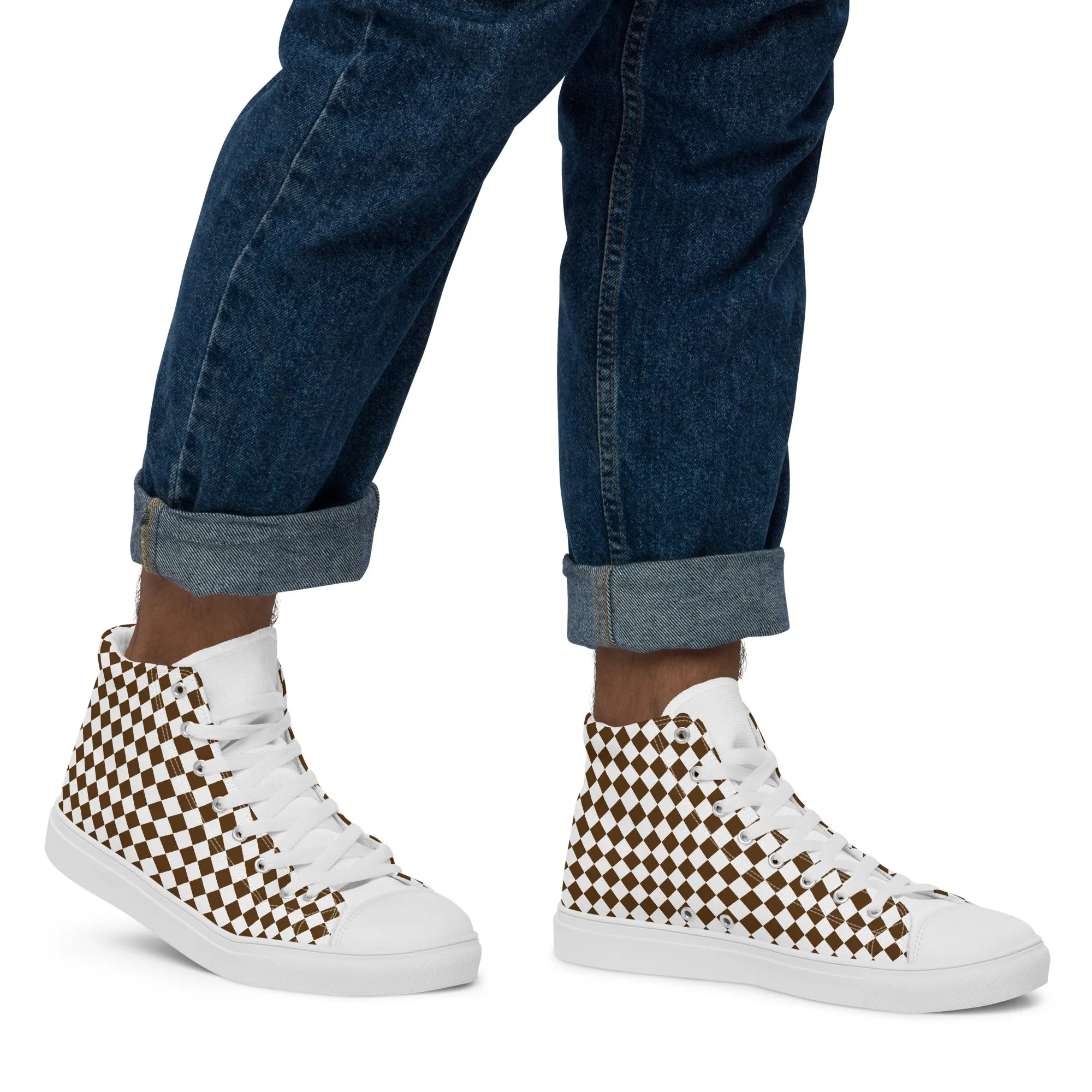 Men’s high top canvas sneaker with design pattern - Aiden