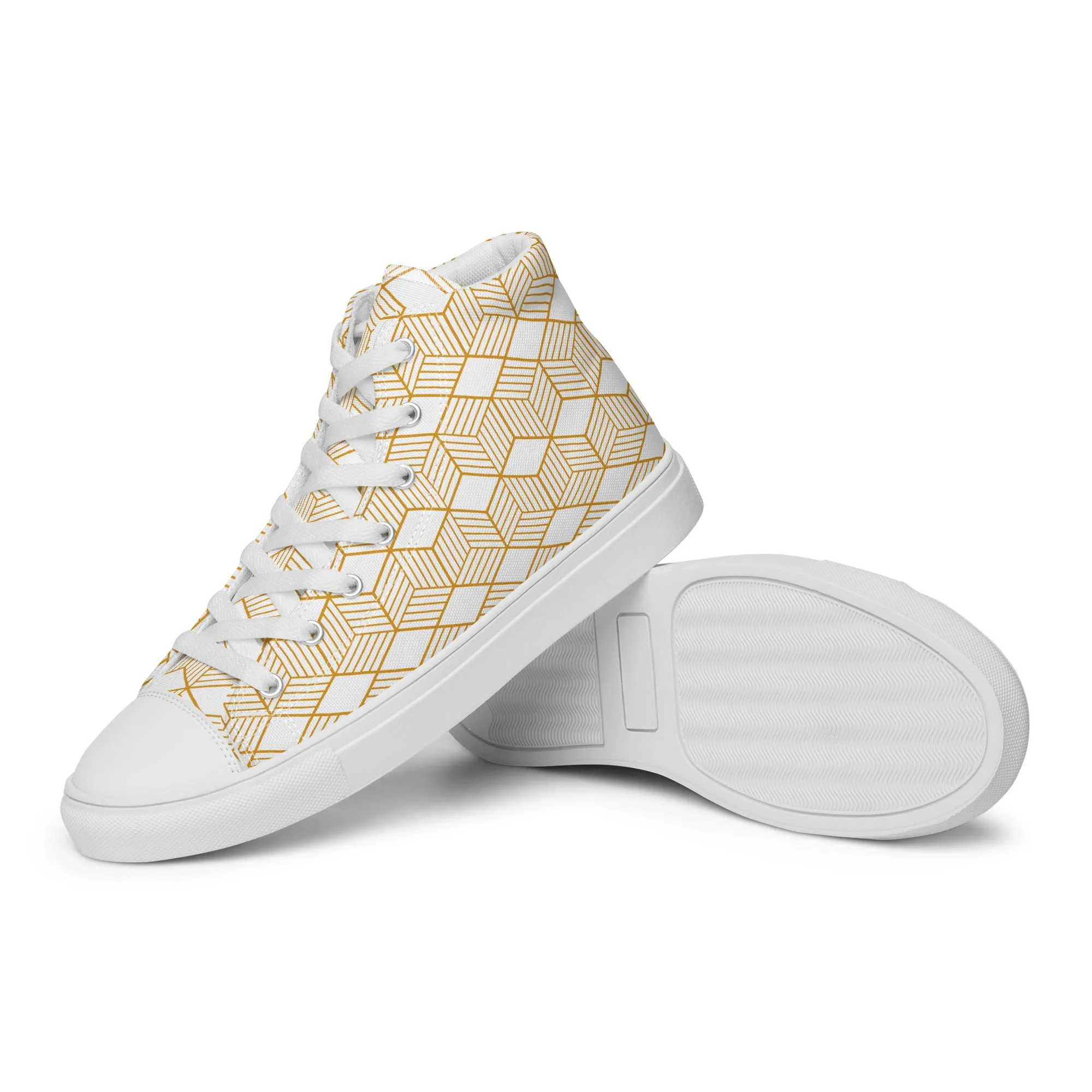 Men’s high top canvas sneaker with design pattern - Asher