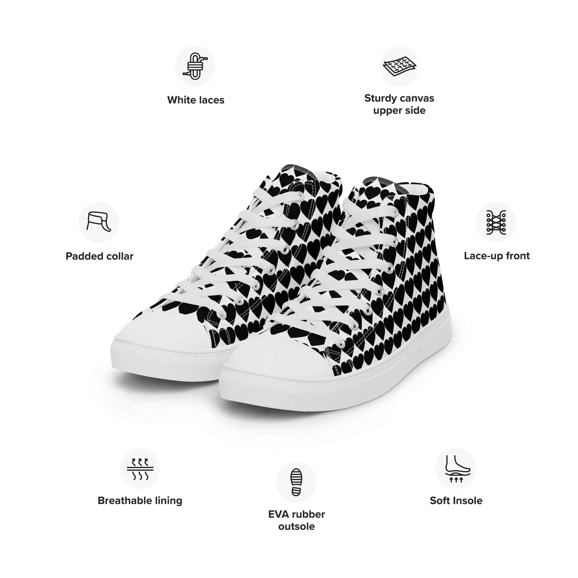 Men’s high top canvas sneaker with design pattern - Henry