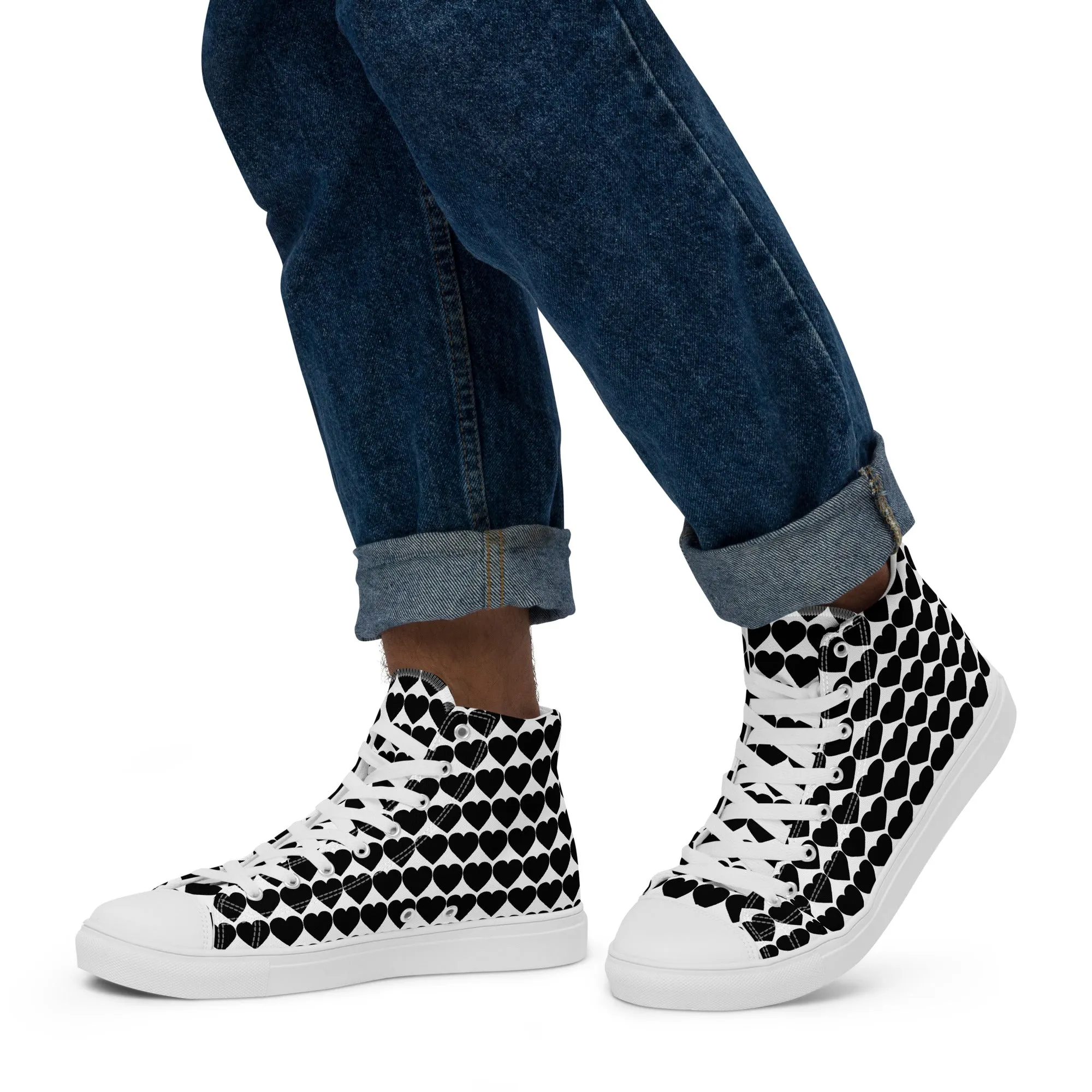 Men’s high top canvas sneaker with design pattern - Henry