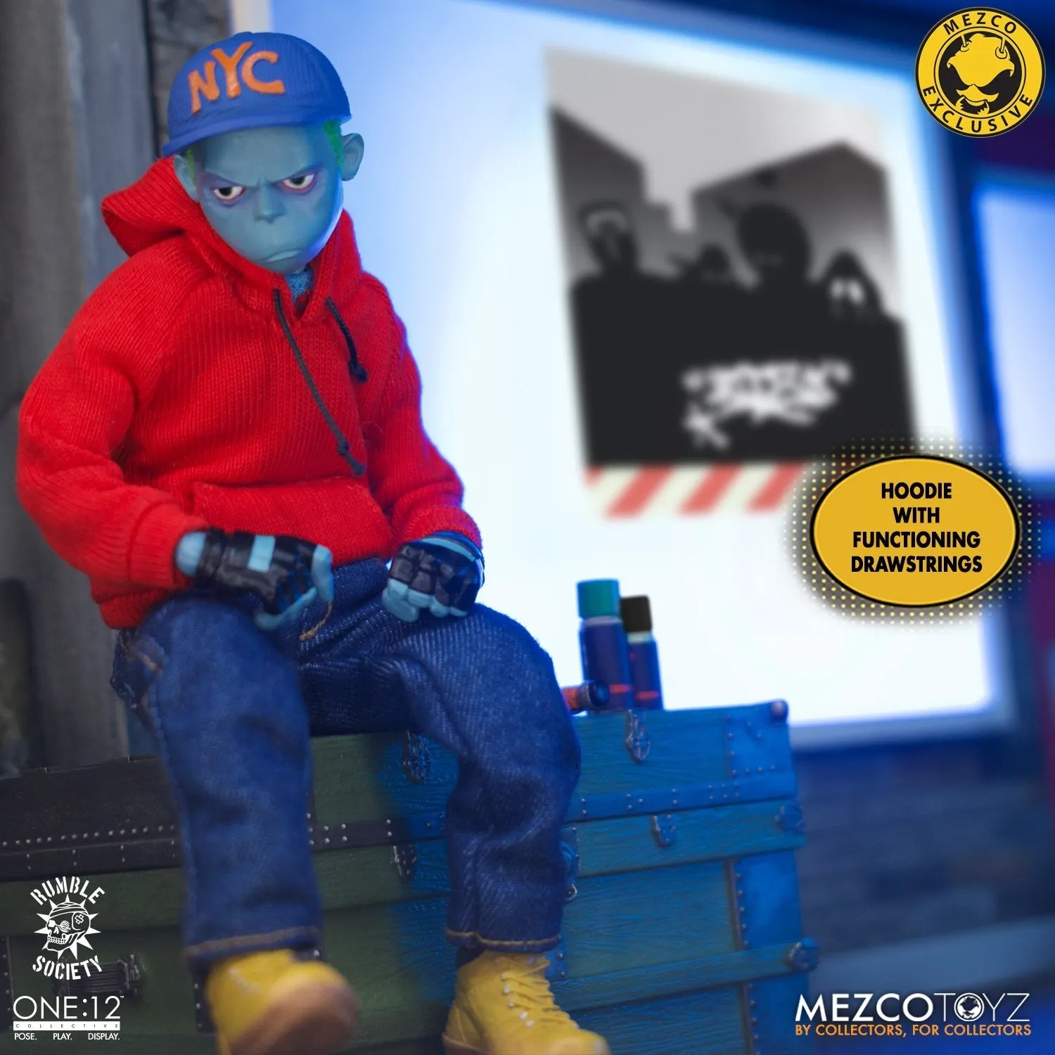 MEZCO One:12 Collective Rumble Society - Hoodz: Vapor in Collector Lunch Box Tin (MEZCO Rumble Society Exclusive)