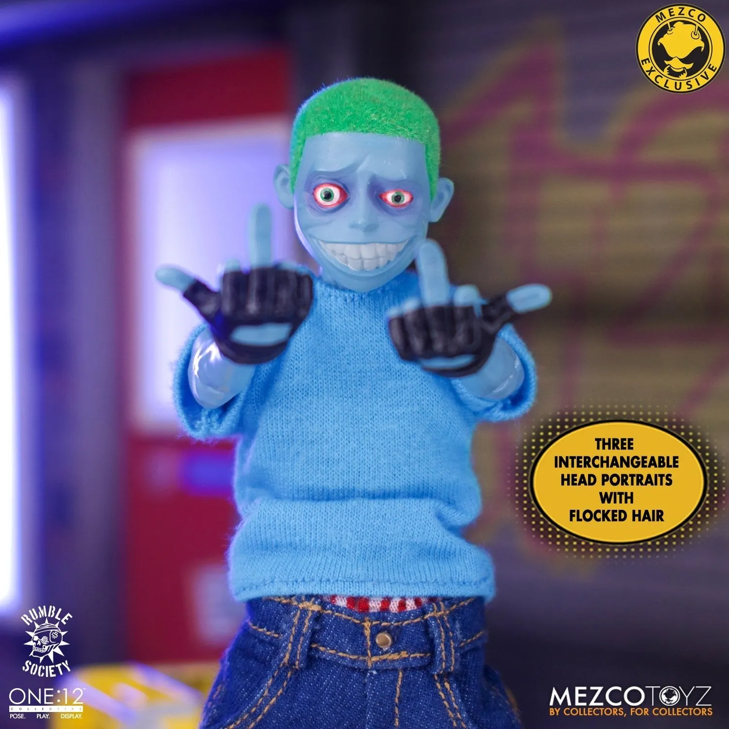 MEZCO One:12 Collective Rumble Society - Hoodz: Vapor in Collector Lunch Box Tin (MEZCO Rumble Society Exclusive)