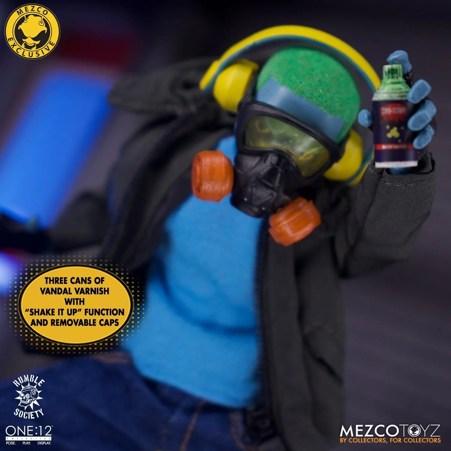 MEZCO One:12 Collective Rumble Society - Hoodz: Vapor in Collector Lunch Box Tin (MEZCO Rumble Society Exclusive)