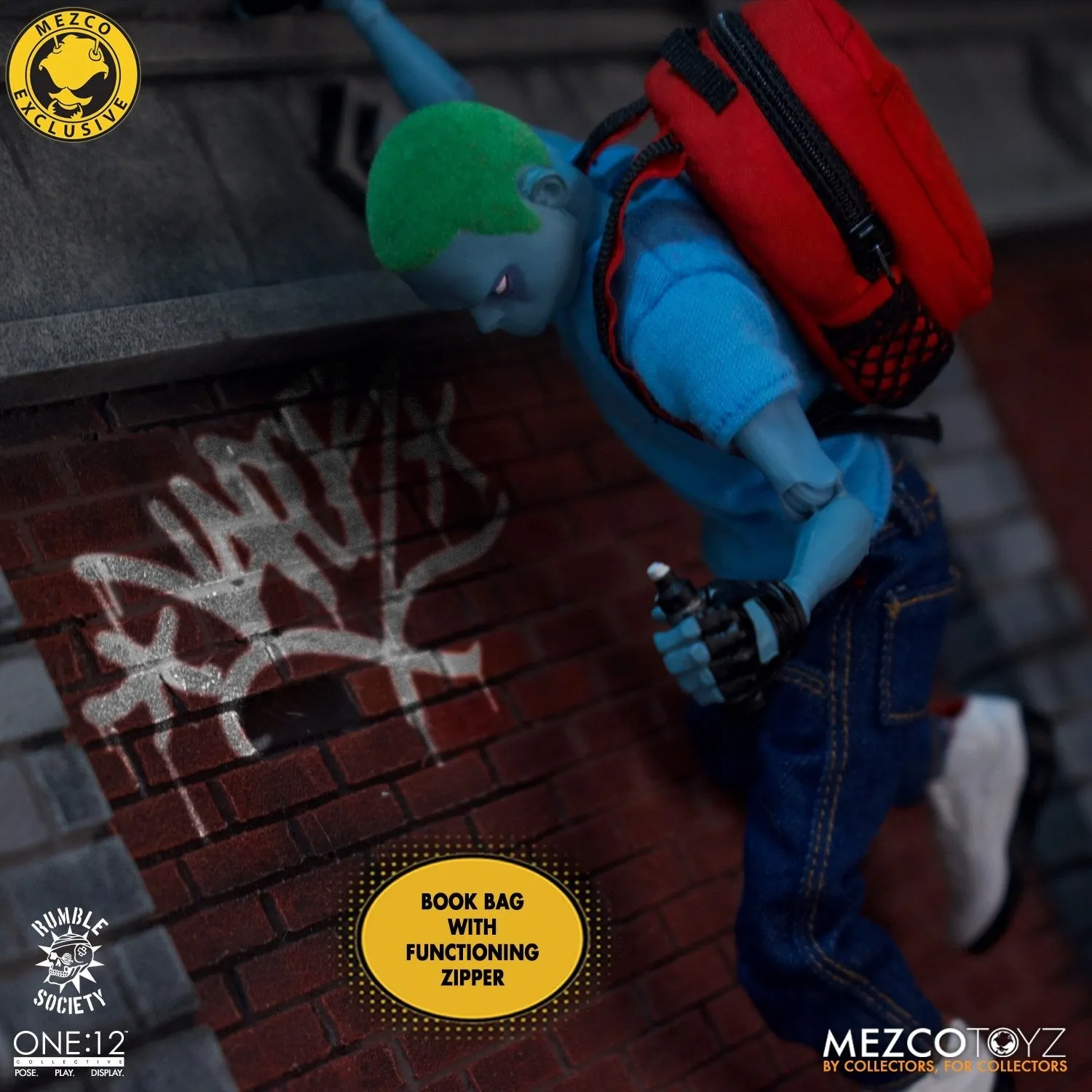 MEZCO One:12 Collective Rumble Society - Hoodz: Vapor in Collector Lunch Box Tin (MEZCO Rumble Society Exclusive)