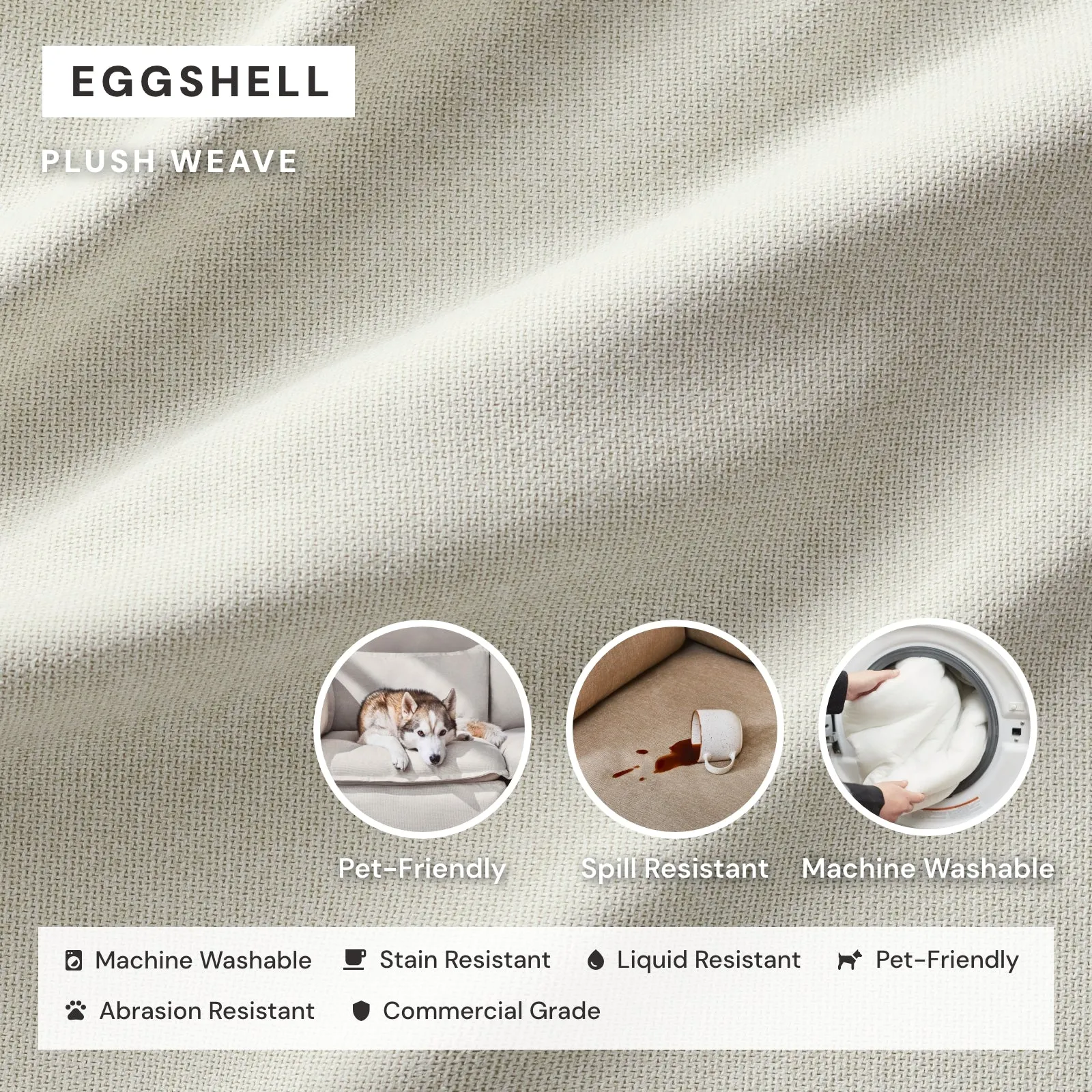 Modular Washable Ottoman in Eggshell | Deluxe  Seat