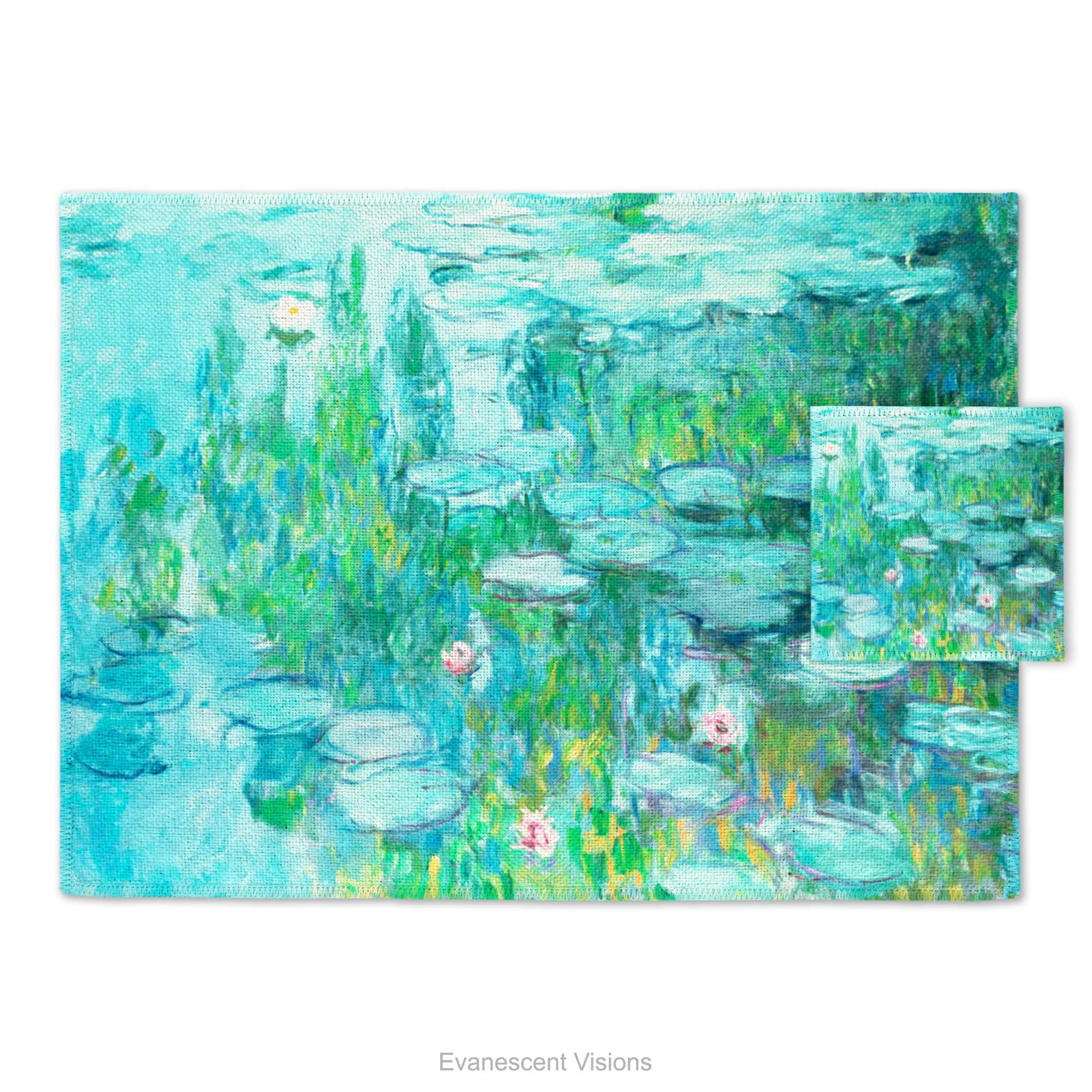 Monet Water Lilies Fabric Placemat and Coasters