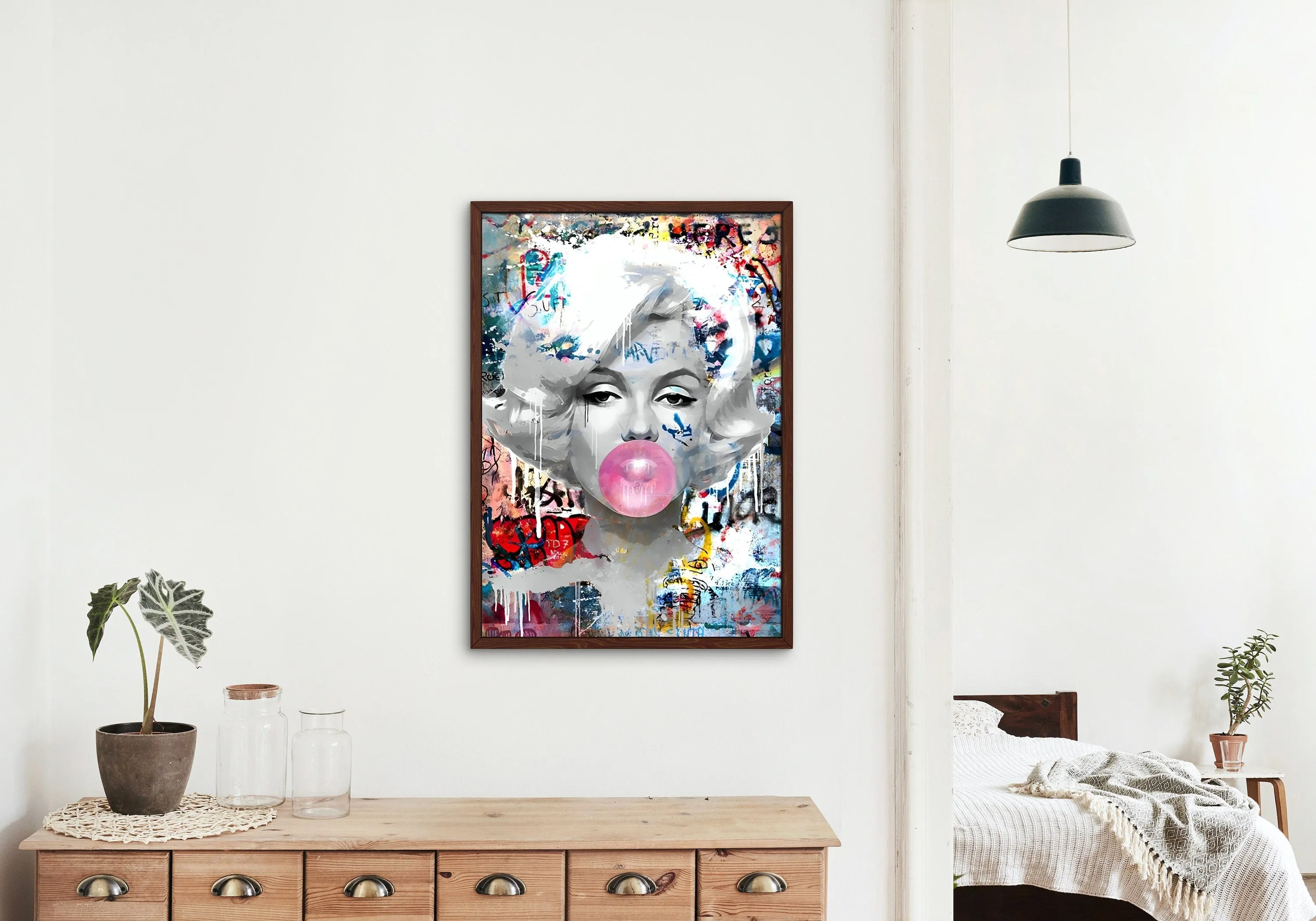 Monroe Pink Bubble Gum Poster INSTANT DOWNLOAD Art Print, Graffiti Wall Art, Marilyn Monroe Wall Art, Banksy Wall Decor, Pop Art, Urban Wall Art