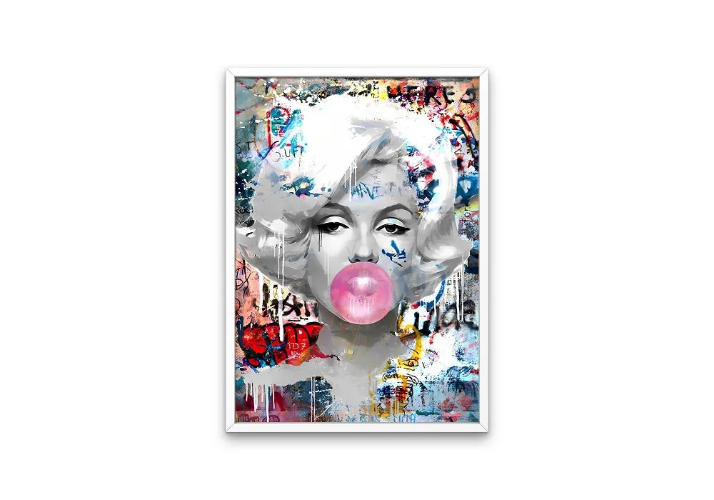 Monroe Pink Bubble Gum Poster INSTANT DOWNLOAD Art Print, Graffiti Wall Art, Marilyn Monroe Wall Art, Banksy Wall Decor, Pop Art, Urban Wall Art