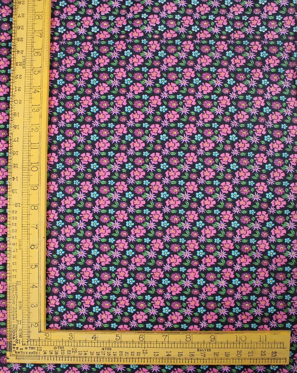 Multicolor Floral Design Cotton Canvas Fabric