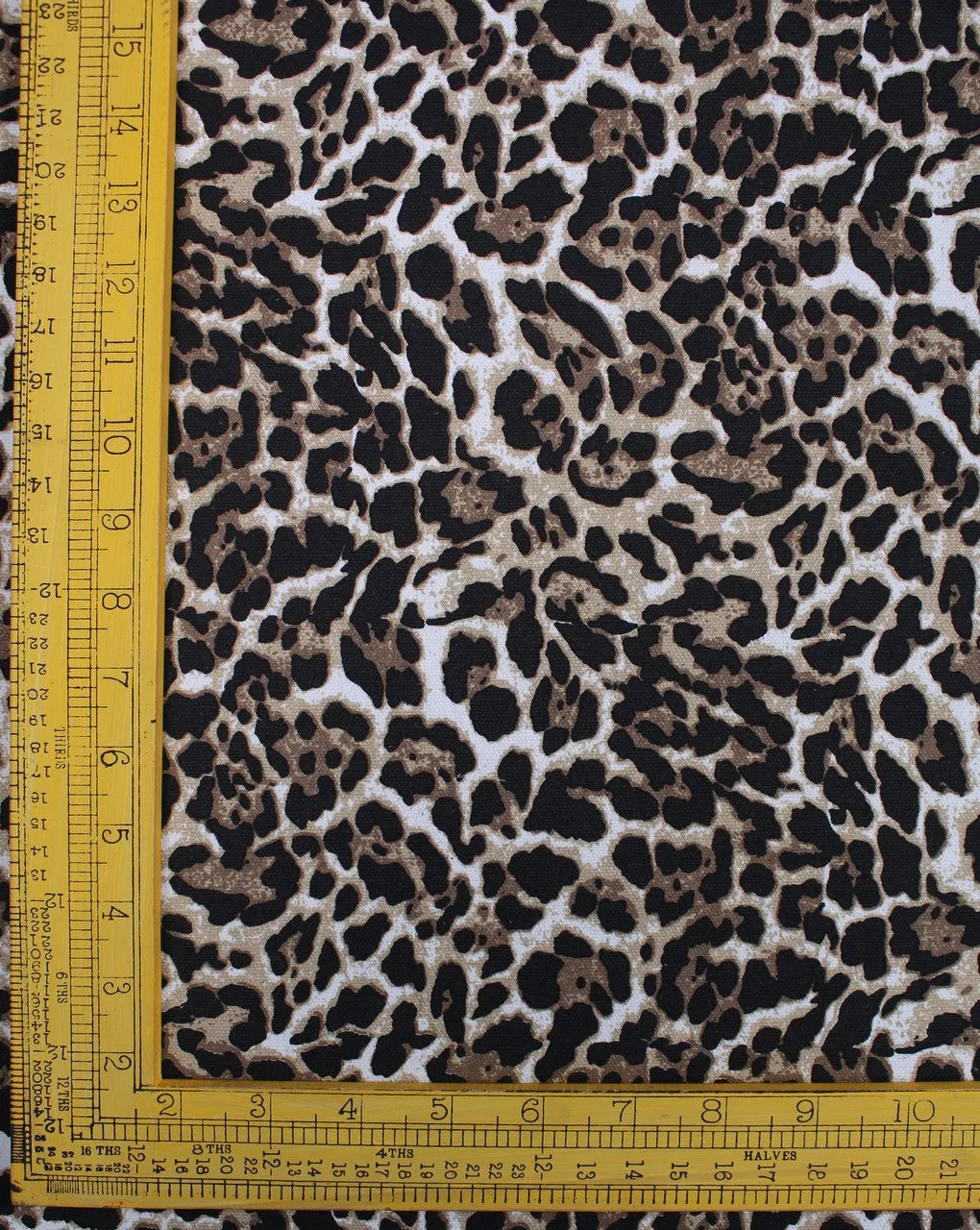 Multicolor Leopard Design Cotton Canvas Fabric