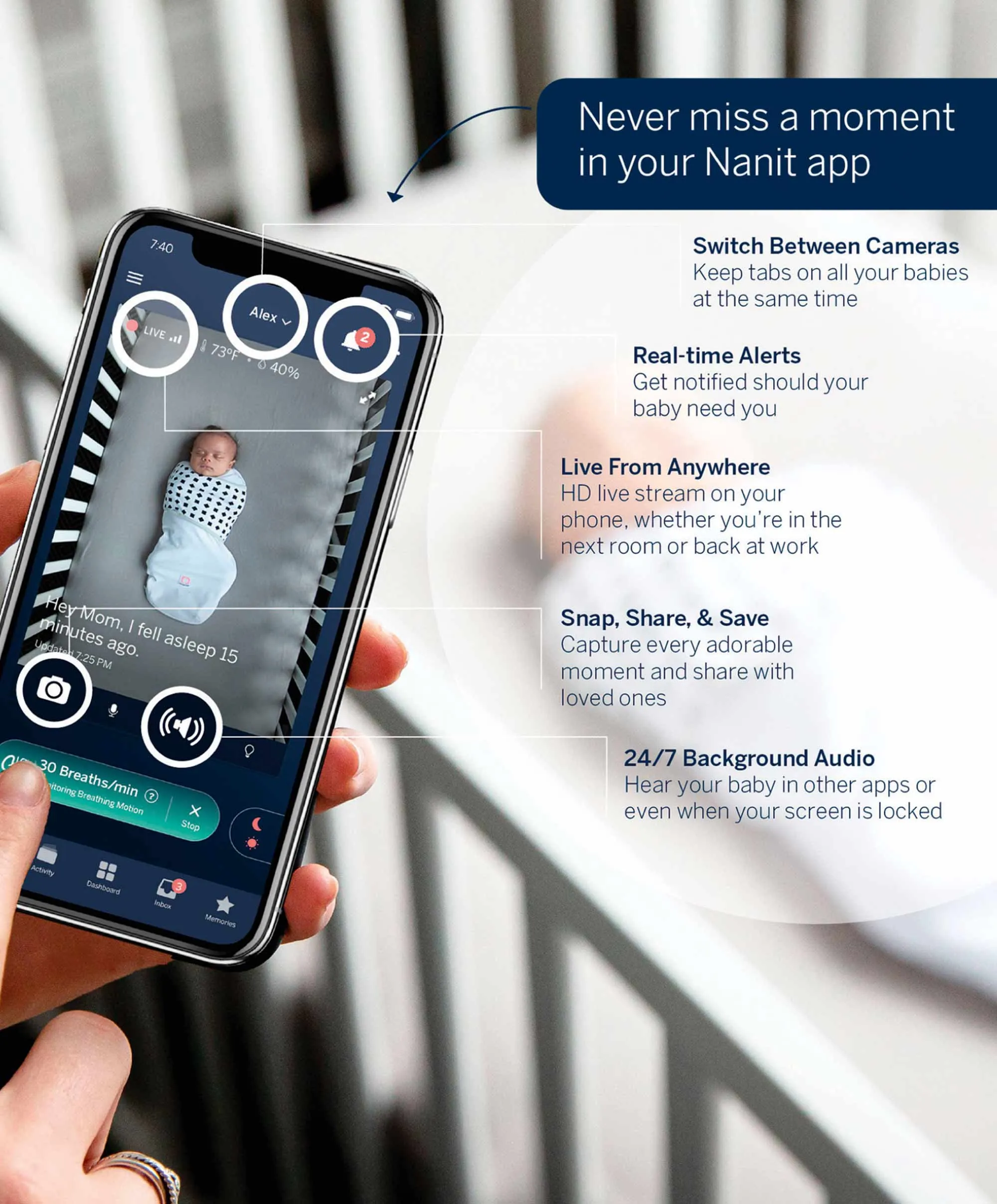 Nanit Pro Baby Monitor Complete Bundle - White