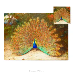 Peacock Bird Artistic Fabric Placemat and Coasters