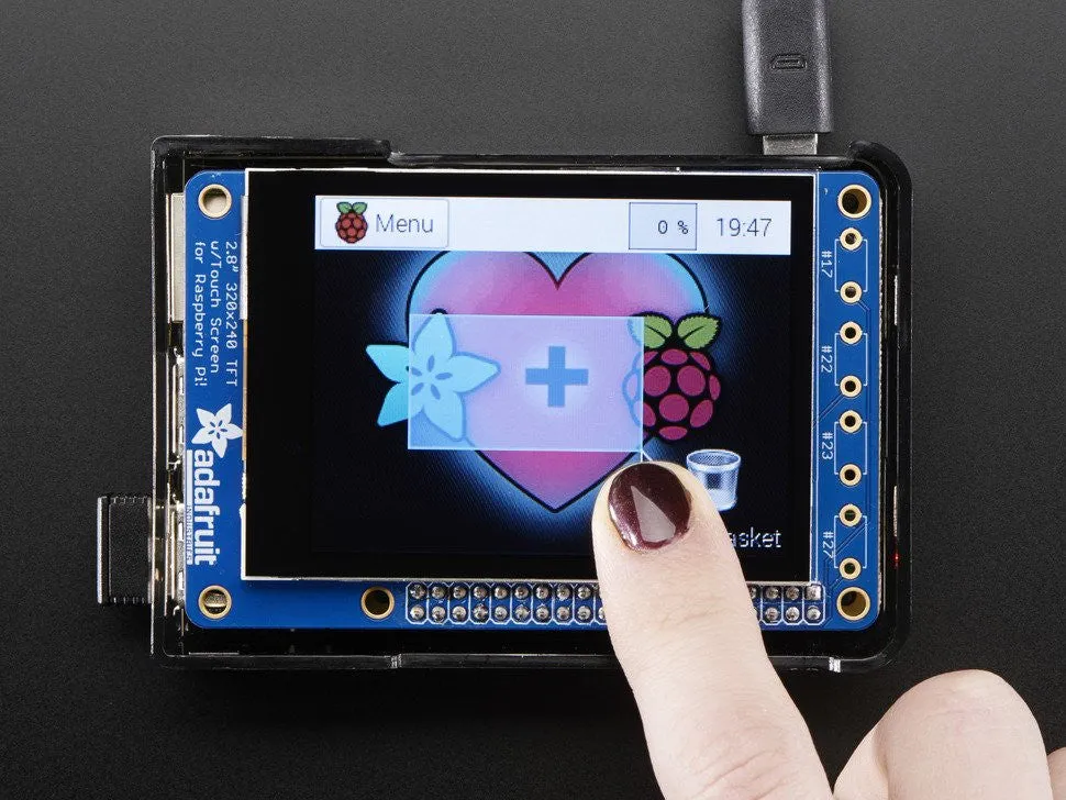 PiTFT Plus 320x240 2.8" TFT   Capacitive Touchscreen Mini Kit -Pi 3, Pi 2 and Model A  / B 