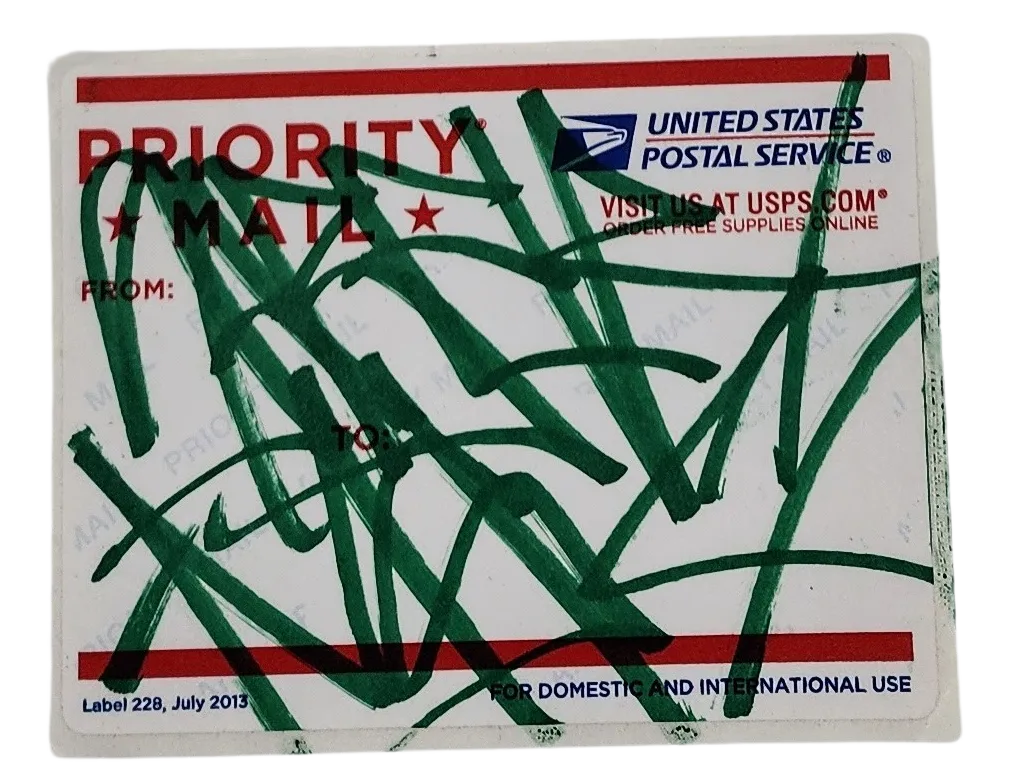 Priority Mail 228-2013 Slap-Up Label Sticker Original Tag Art by Saber