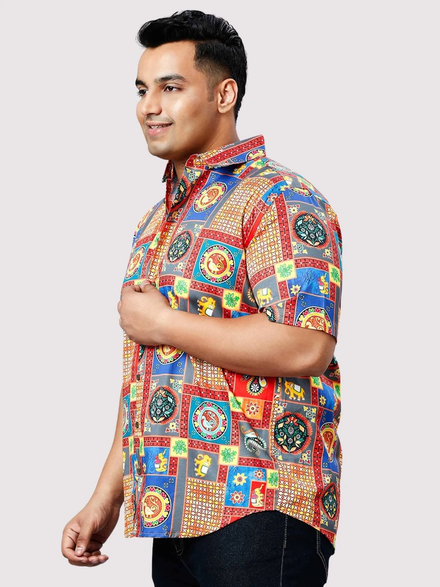 Prosper Digital Printed Half Sleeve Shirt Men's Plus Size