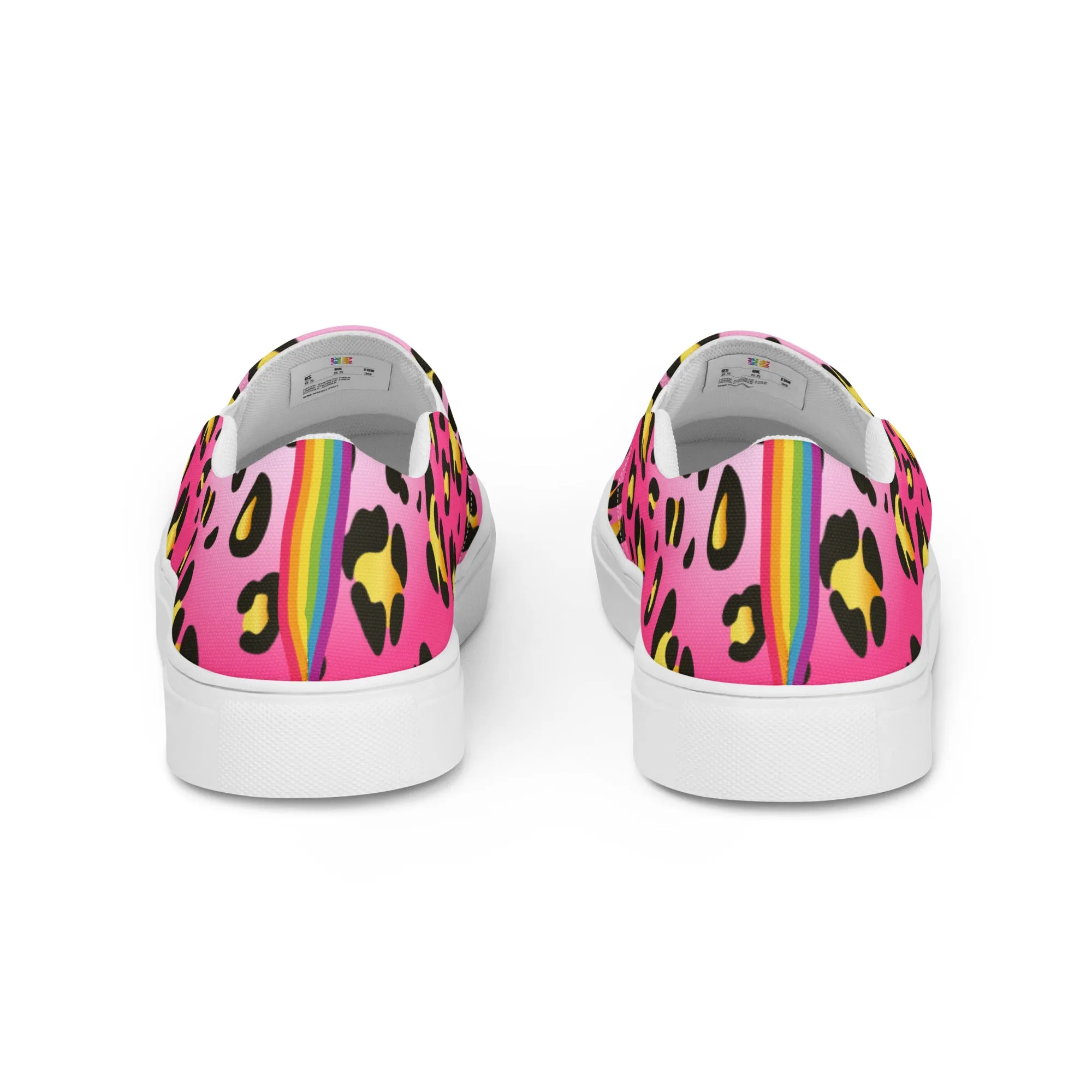 Rainbow Pink Leopard Slip-on Shoes (male sizes)