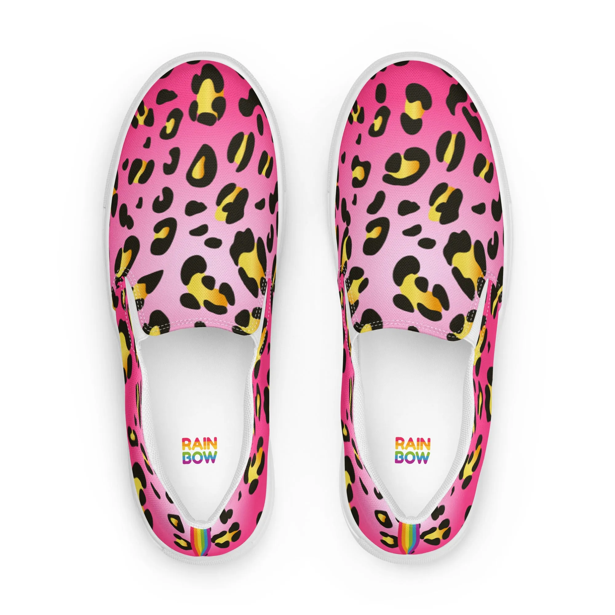 Rainbow Pink Leopard Slip-on Shoes (male sizes)