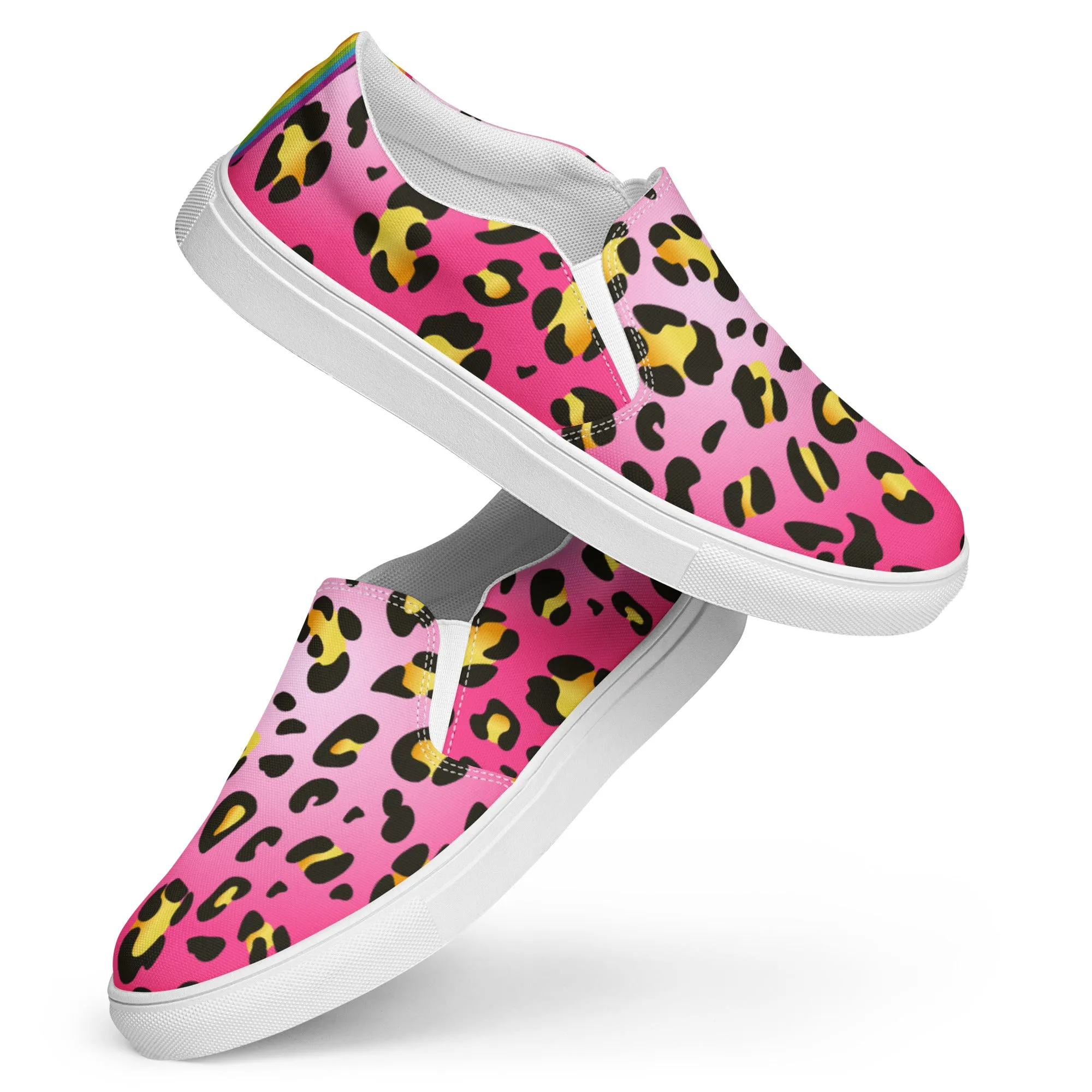 Rainbow Pink Leopard Slip-on Shoes (male sizes)