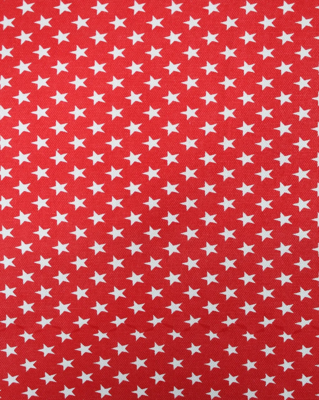 Red White Star Design Cotton Canvas Fabric