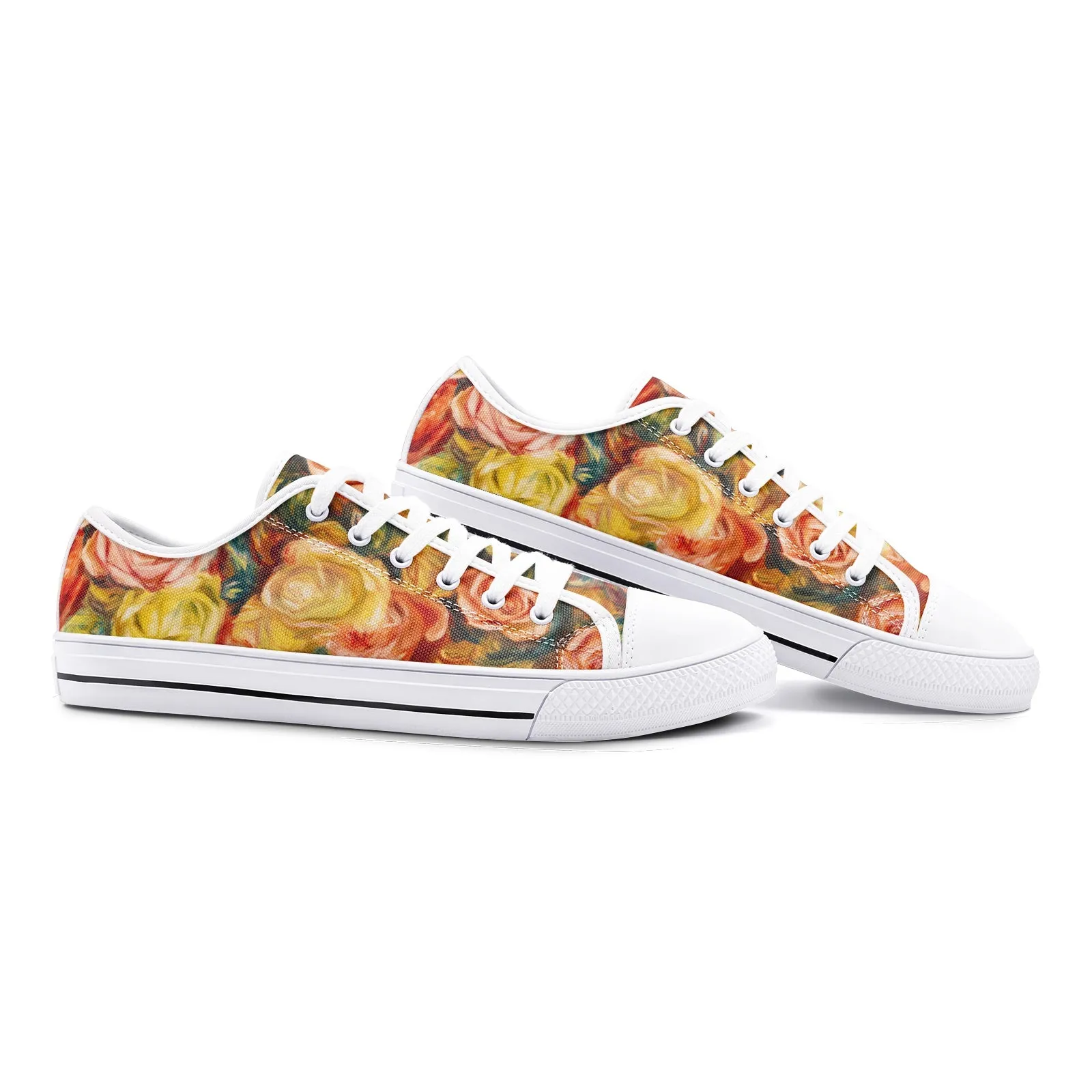 Roses by Pierre Renoir Unisex Low Top Canvas Shoes