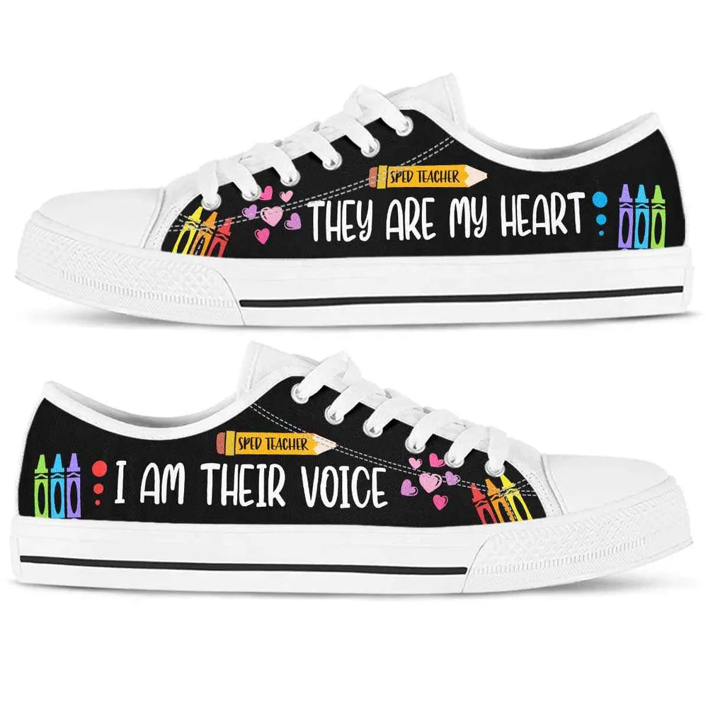 Sped Teacher Pencils Heart And Voice Low Top Shoes, Teacher Shoes, Low Top Sneakers