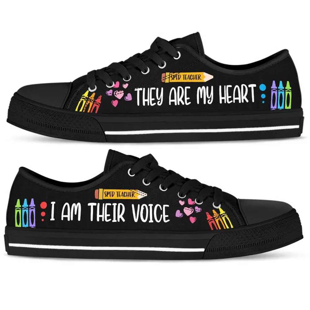 Sped Teacher Pencils Heart And Voice Low Top Shoes, Teacher Shoes, Low Top Sneakers