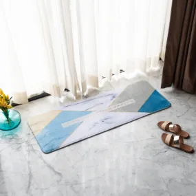 Stylish Marble Design Soft Feel Long Mat Runner