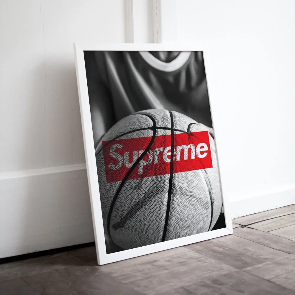 Supreme Basketball Poster INSTANT DOWNLOAD Art Prints, Hypebeast, Streetwear Art, Pop Culture Wall Art, Sporty Print, Designer Prints, Athlete Poster