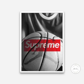 Supreme Basketball Poster INSTANT DOWNLOAD Art Prints, Hypebeast, Streetwear Art, Pop Culture Wall Art, Sporty Print, Designer Prints, Athlete Poster