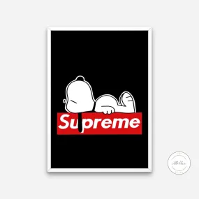 Supreme Snoopy Poster PRINTABLE WALL ART, Hypebeast Poster, Streetwear Art, Modern Wall Art, Pop Culture Wall Art, Sporty Print, Snoopy Wall Art