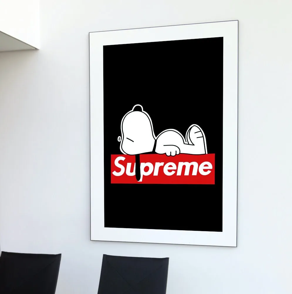 Supreme Snoopy Poster PRINTABLE WALL ART, Hypebeast Poster, Streetwear Art, Modern Wall Art, Pop Culture Wall Art, Sporty Print, Snoopy Wall Art