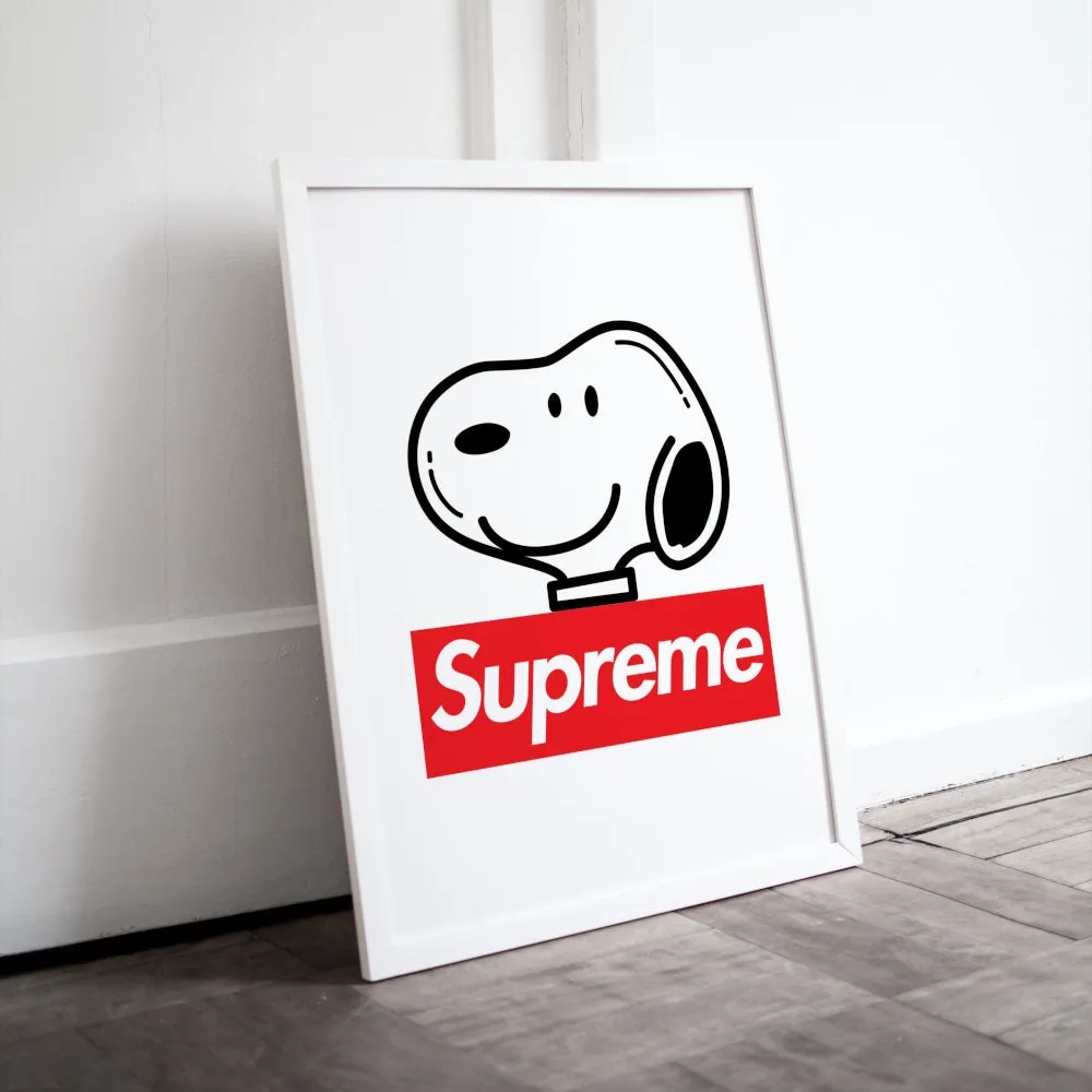 Supreme Snoopy Wall Art PRINTABLE WALL ART, Hypebeast Poster, Streetwear Art, Modern Wall Art, Pop Culture Wall Art, Sporty Print, Snoopy Decor