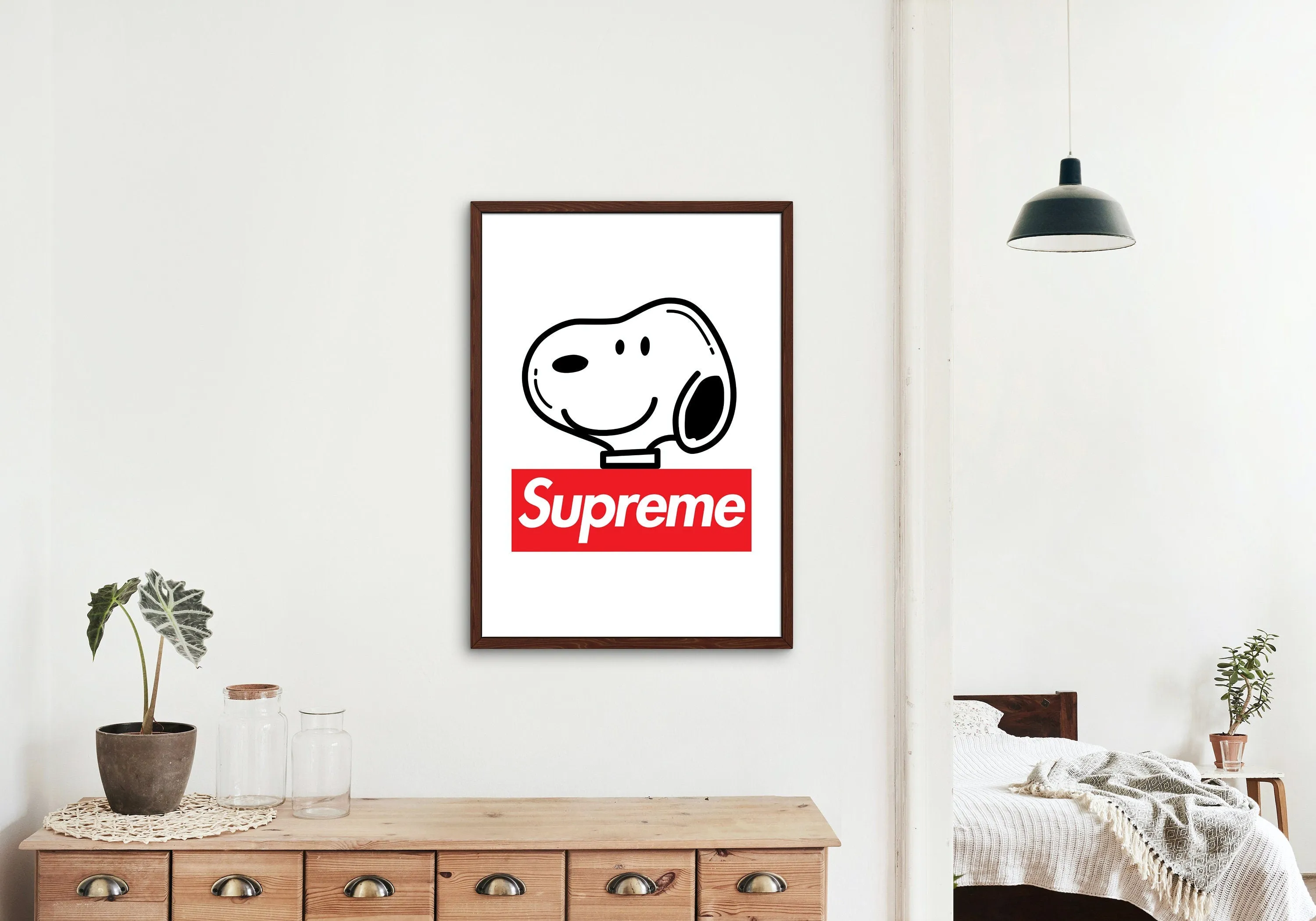 Supreme Snoopy Wall Art PRINTABLE WALL ART, Hypebeast Poster, Streetwear Art, Modern Wall Art, Pop Culture Wall Art, Sporty Print, Snoopy Decor