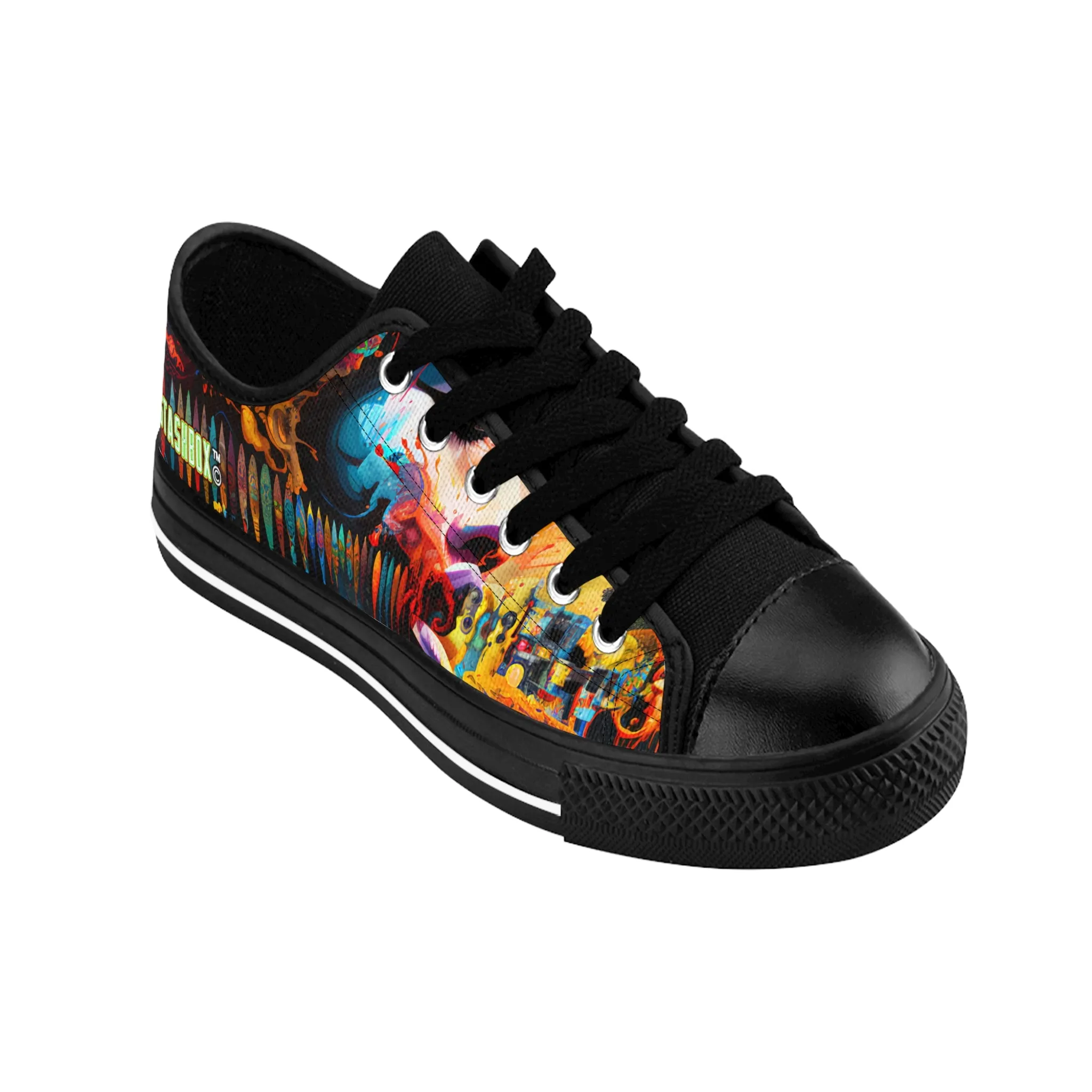 Surfboards Street Art Montage Style - Custom Men's Sneakers - Surfboads Design #006